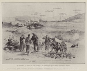 La guerre gréco-turque, vue générale de la disposition des troupes grecques à la bataille de Villa Vista (bataille de Velestino)